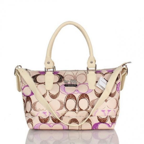 Coach In Monogram Large Apricot Totes BWS
